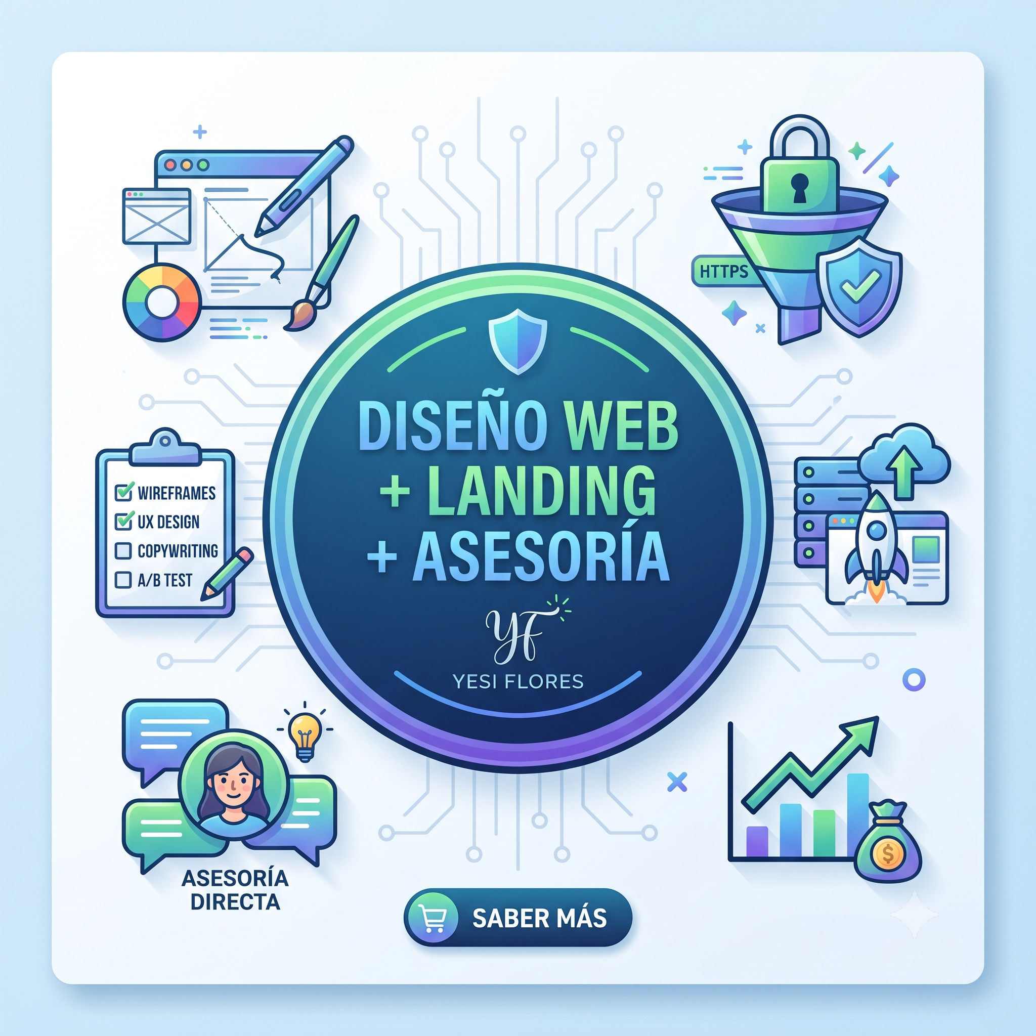 Diseño web + landing + Asesoria Yesi Flores