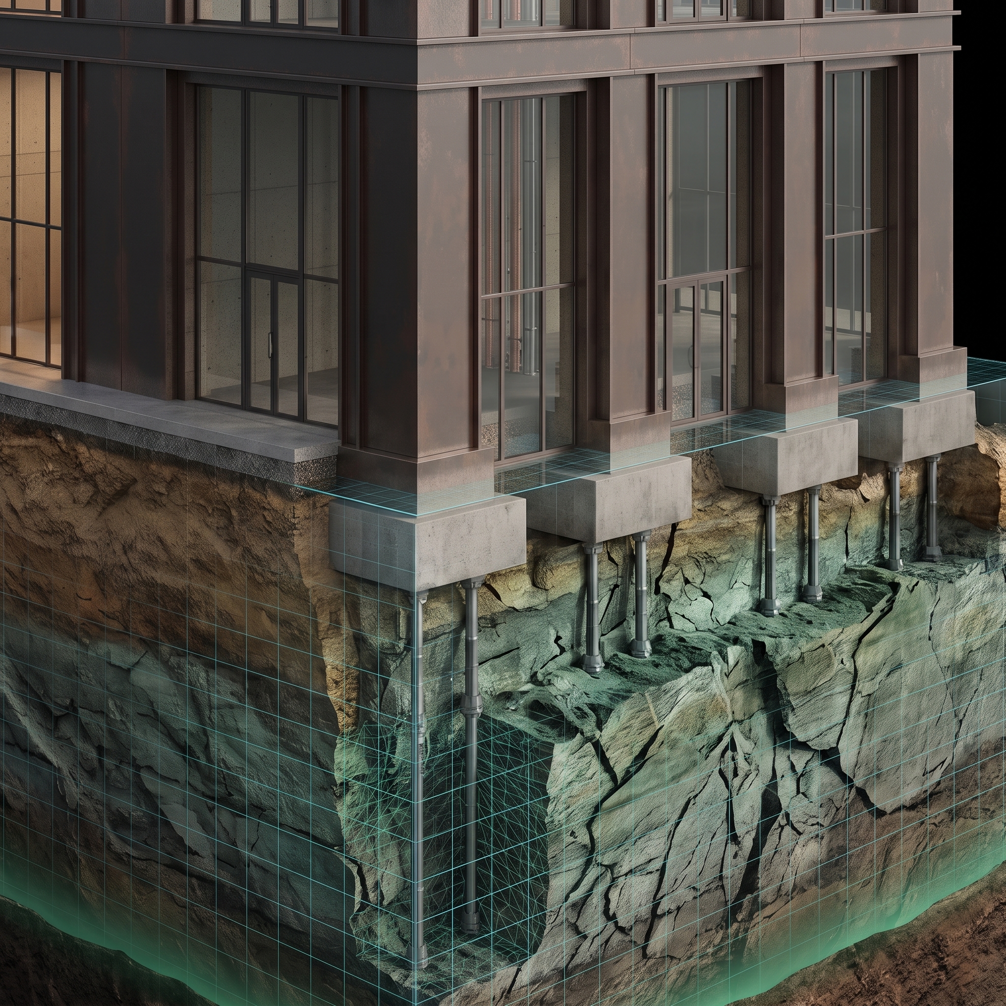 Los Cimientos — Base sólida del edificio moderno